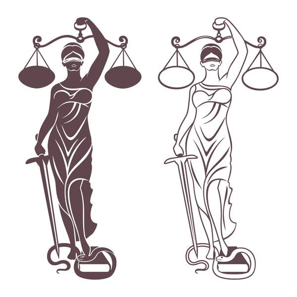 Lady Justice Themis — Archivo Imágenes Vectoriales