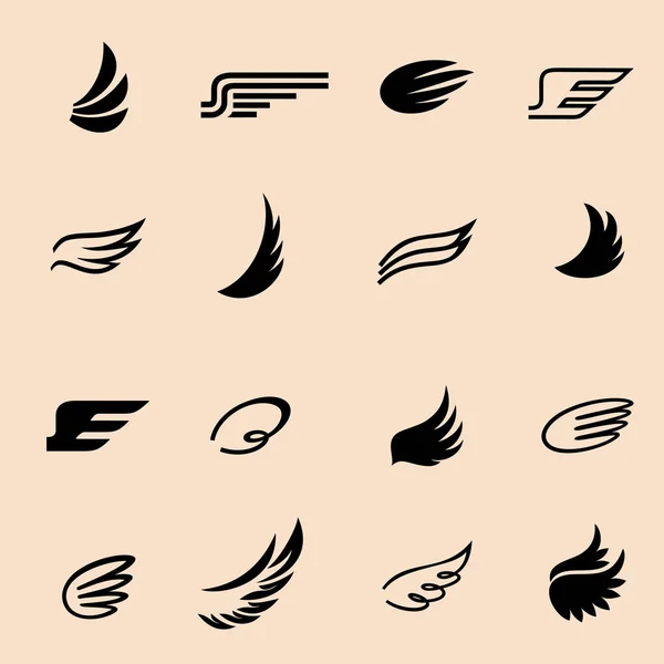 Wings icons set 4 — Stock Vector