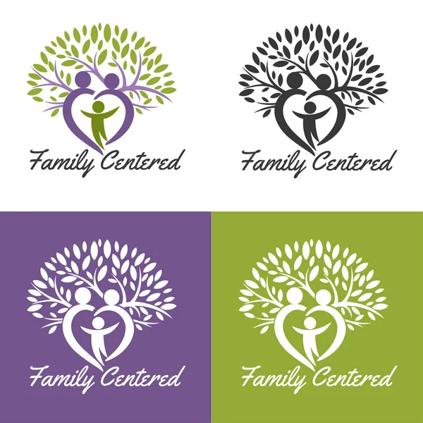 Child and family centered — Stock Vector