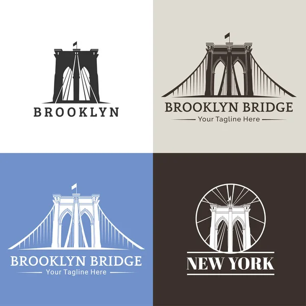 Puente de Brooklyn de Nueva York — Archivo Imágenes Vectoriales