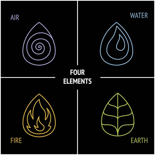 4 Elemente Natur — Stockvektor