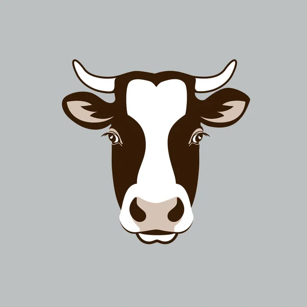 Cabeça de vaca fazenda — Vetor de Stock
