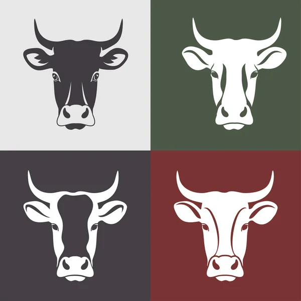Kráva hlavy farma — Stockový vektor