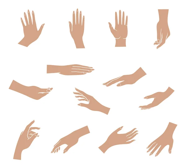 Ensemble d'icônes mains — Image vectorielle