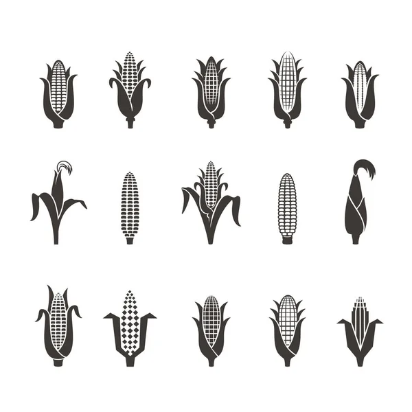 Corn icon black and white — Stock Vector