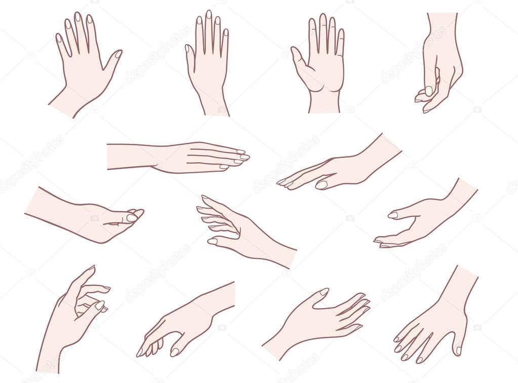 hands icon set