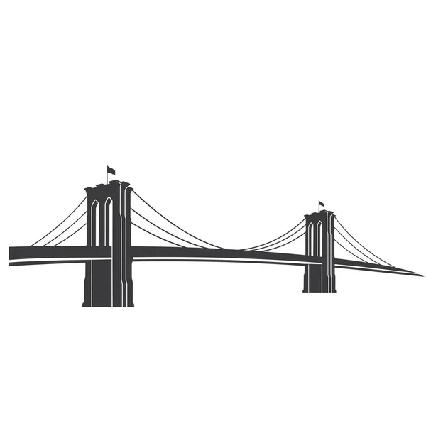Szürke Brooklyn-híd — Stock Vector