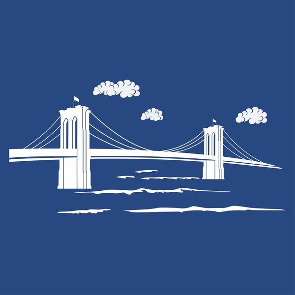 Ponte blu di Brooklyn — Vettoriale Stock