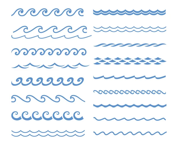 Zvuk vody vlny sada — Stockový vektor