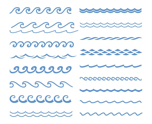 Zestaw fale dźwiękowe wody — Wektor stockowy