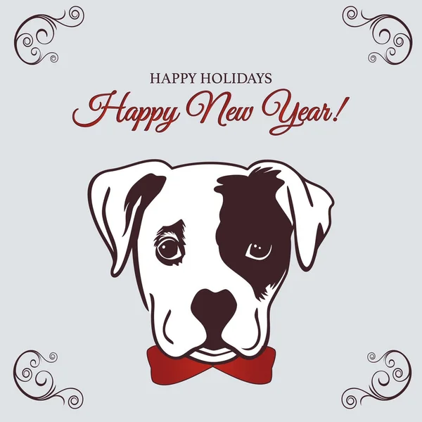 Ano Novo Chinês 2018 Cartão Vetor Festivo Design Com Cão — Vetor de Stock