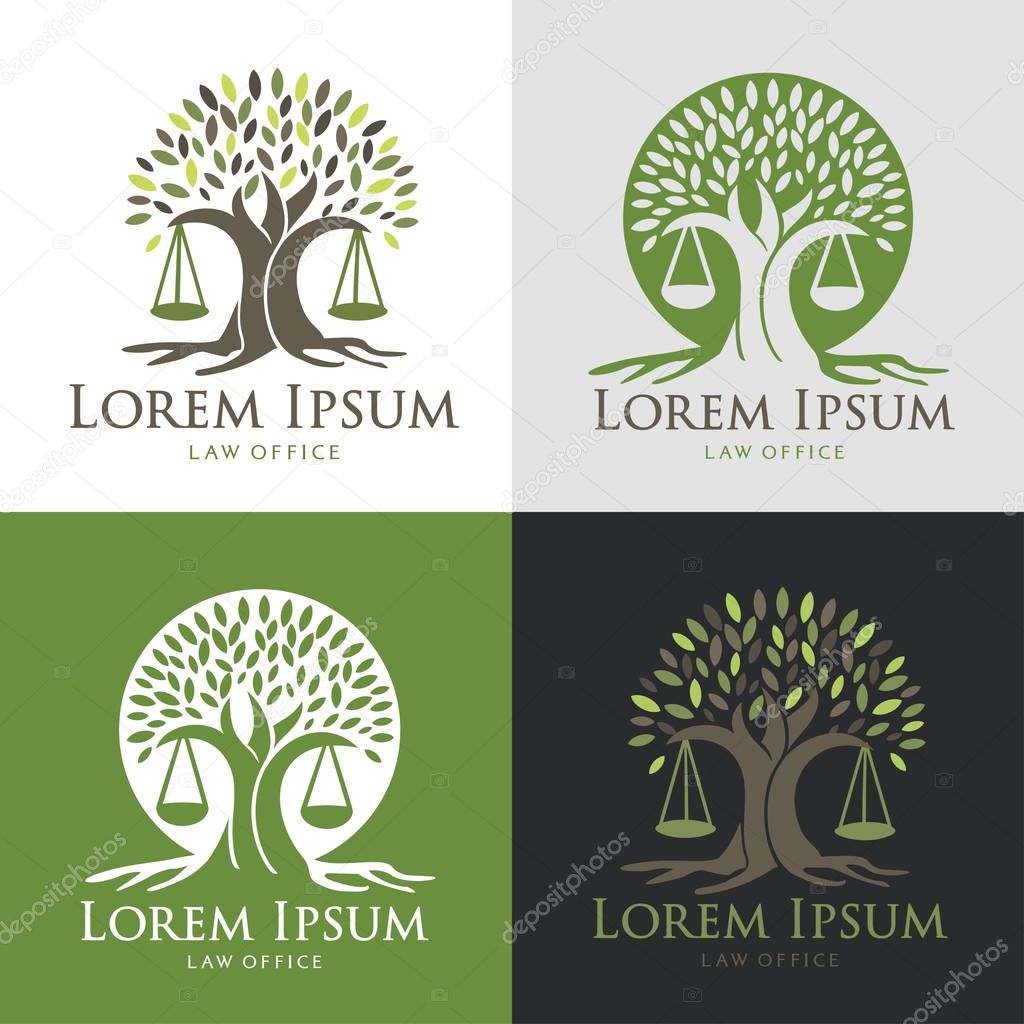 The set scales, justice, Academy, health care logos, emblems and design elements. Labels and badges Law firm, health, medicine, business