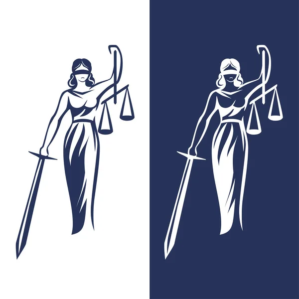 Estatua de Lady Justice — Vector de stock