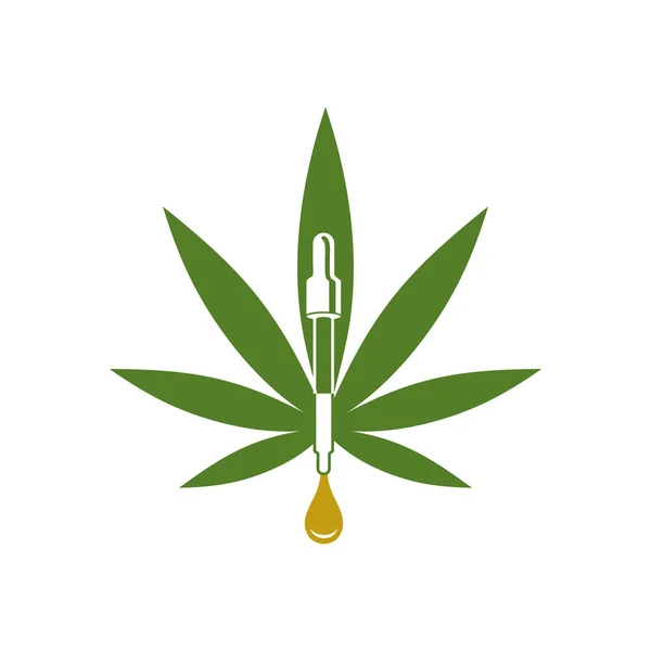 Logo huile de chanvre — Image vectorielle