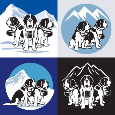 St. Bernard dog illustration clipart