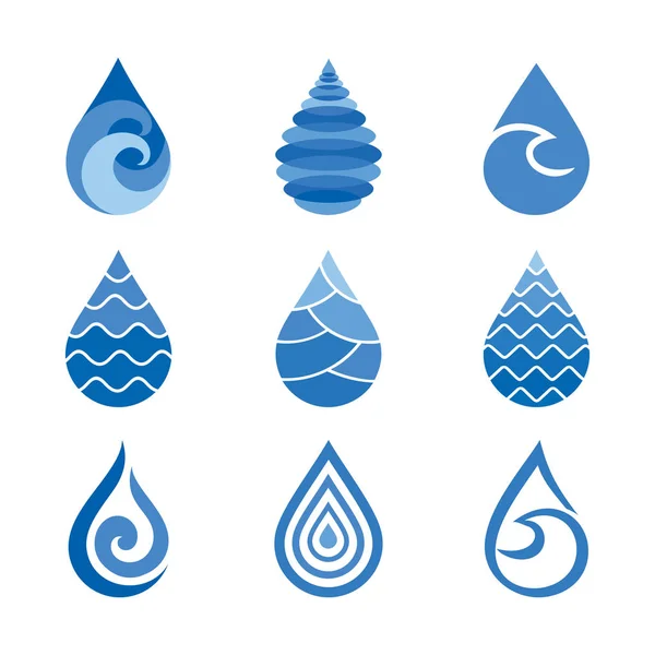 Gouttes d'icônes de l'eau — Image vectorielle
