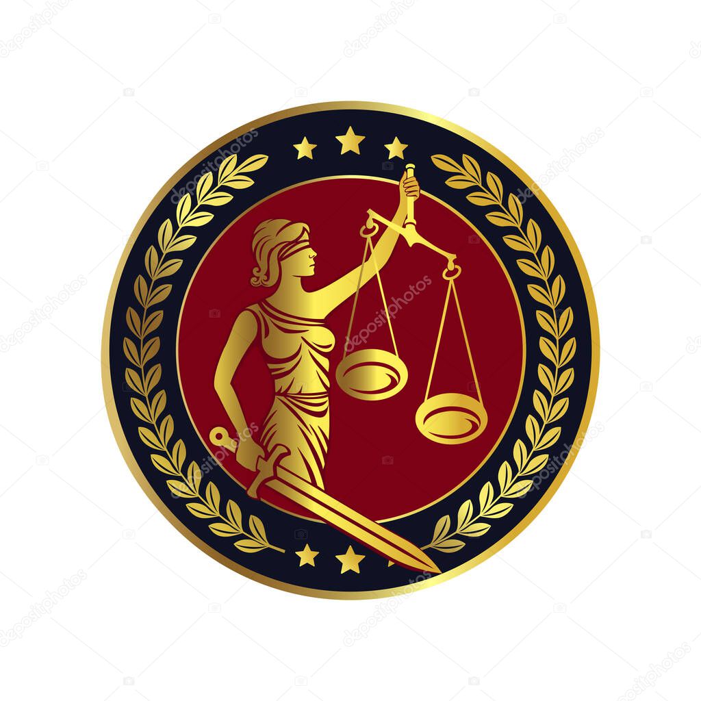 lady Justice Themis Emblem