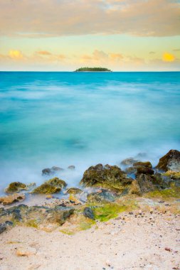 Long exposure of seven colors sea at San Andres Island in Colombia clipart
