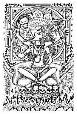 engraved Goddess Kali