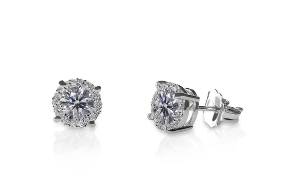 Vackra diamant stud örhängen — Stockfoto