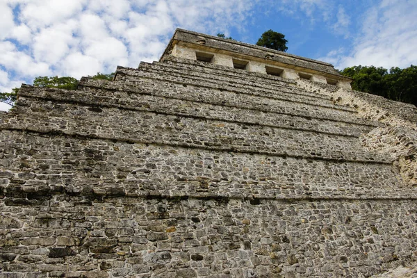 Great Archaeological Palenque Pyramid Mexico Great Sky — Stock Photo, Image
