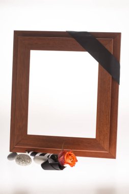 mourning frame with flower and sympathy tap clipart