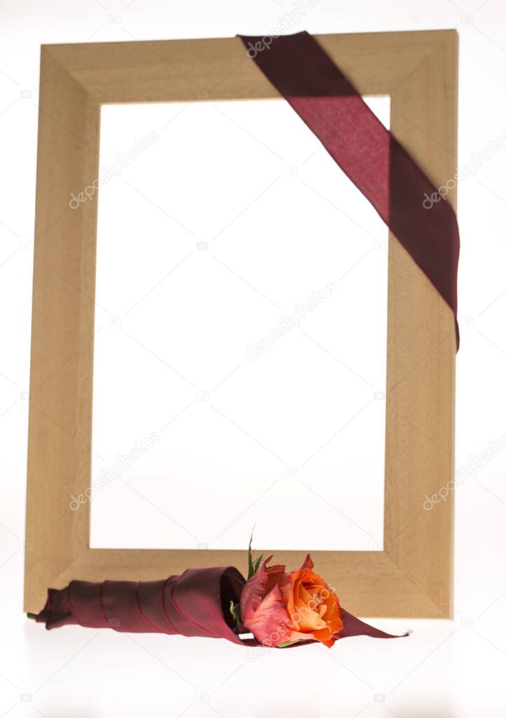 mourning frame with flower and sympathy tap