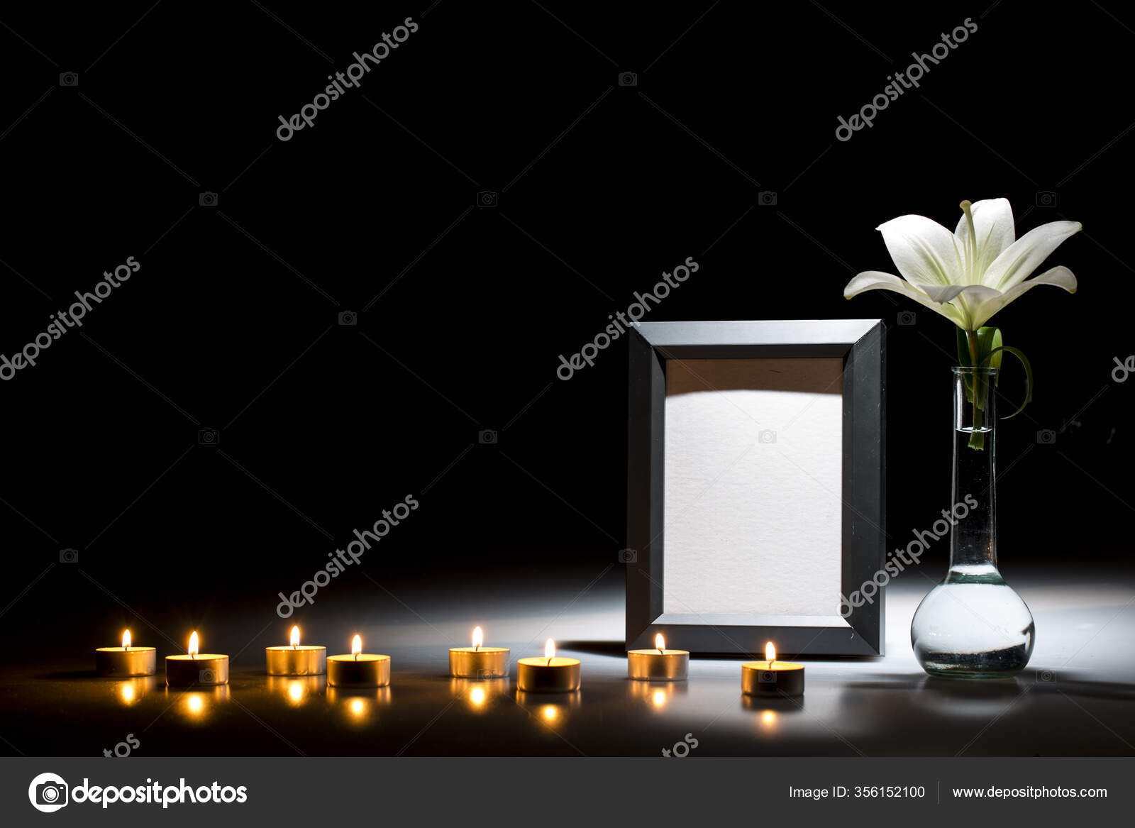 Blank Mourning Frame Sympathy Card Dark Background Stock Photo by ©H3DII  356152100