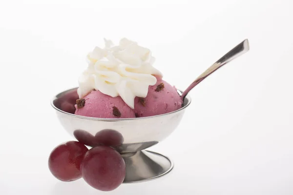 Барвистий Смачний Десерт Морозива Ізольований Білому — стокове фото