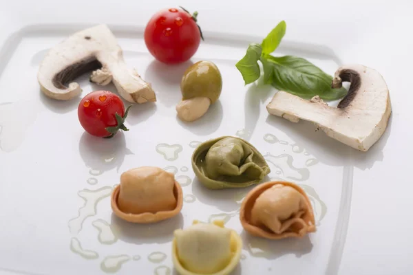 Tasty Ravioli Mushrooms Plate — Stock Photo, Image