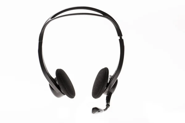 Black Headset White Background — Stock Photo, Image