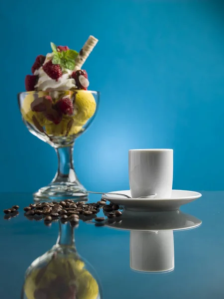 Csésze Fagylalttal Bogyókkal — Stock Fotó