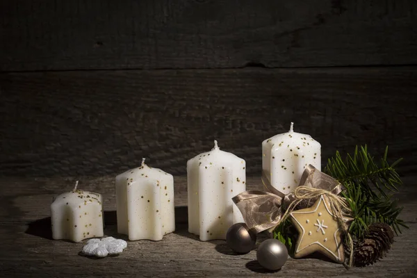 Advent Candles Decorated Xmas Time — Stock Photo, Image