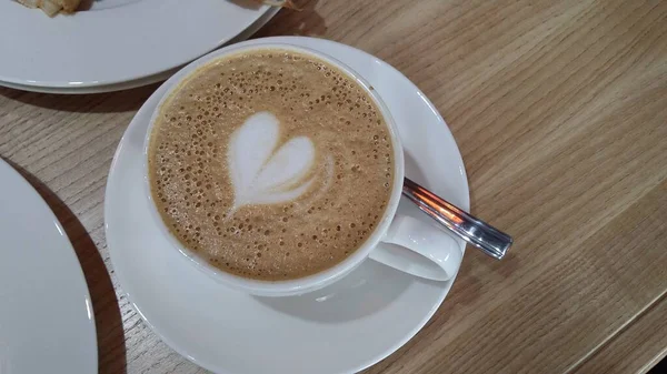 Uma Xícara Café Com Padrão Para Bom Humor — Fotografia de Stock