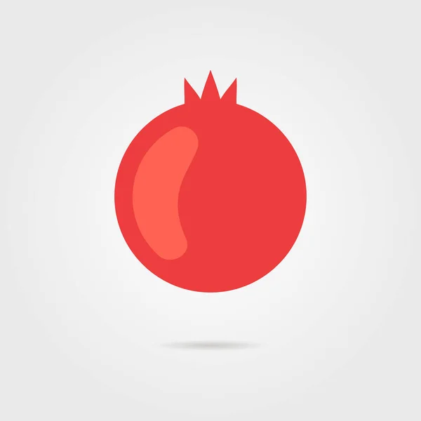 Icône grenade rouge avec ombre — Image vectorielle