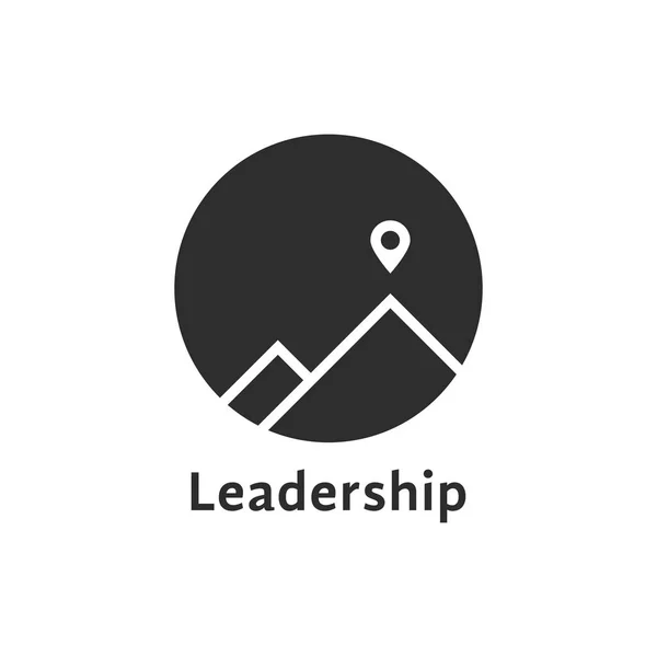 Icono de liderazgo negro simple con pin — Vector de stock