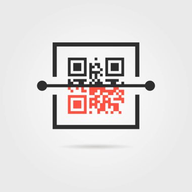 gölge ile QR tarama simgesi