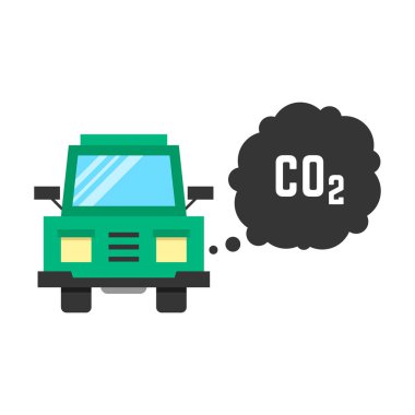big green truck emits carbon dioxide clipart