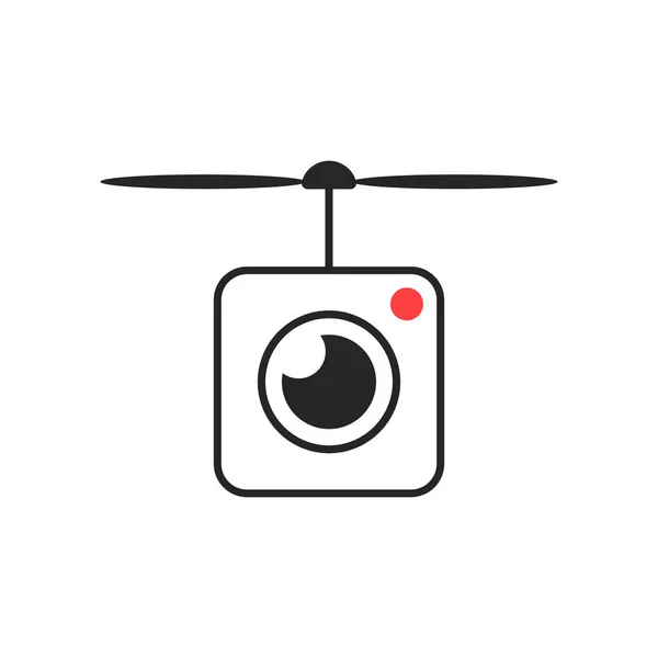 Drone icon with camera lens — Stock Vector