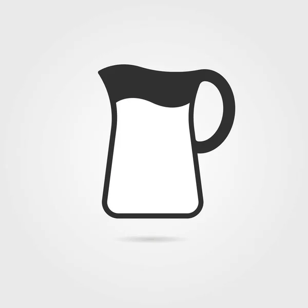 Jarra negra con leche y sombra — Vector de stock