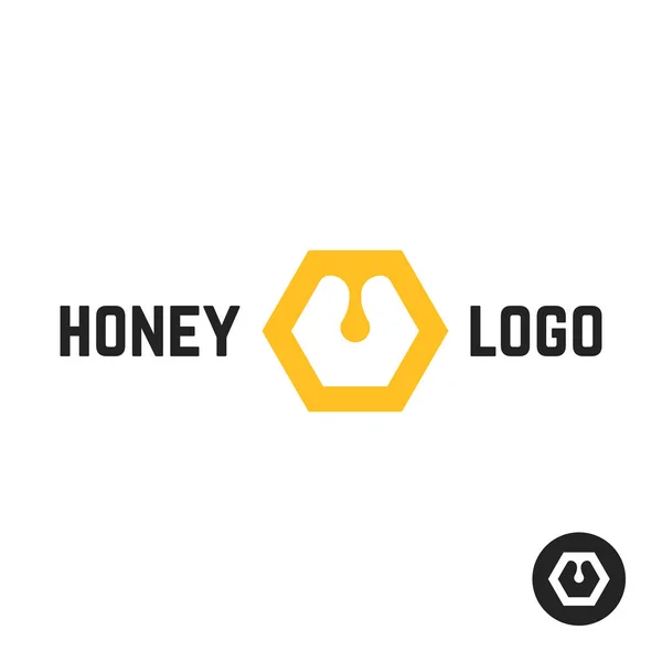 Honey logo with abstract sign — Stock Vector