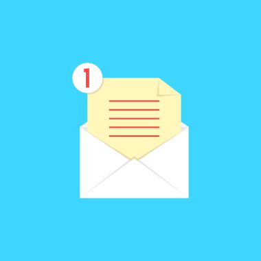 kontrol listesi ve bildirimi ile beyaz açık zarf