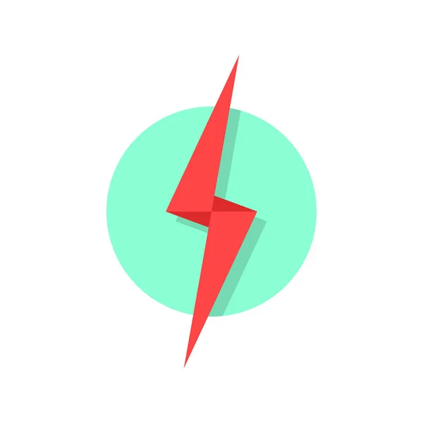 Ícone de relâmpago vermelho como logotipo flash — Vetor de Stock