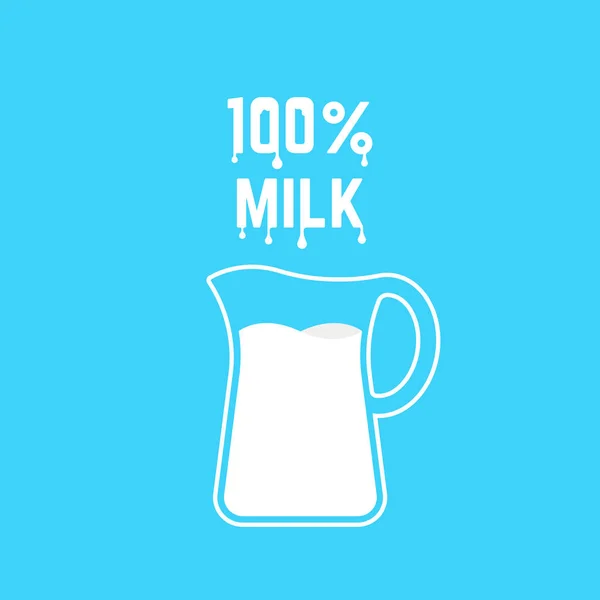 Whole milk with thin line pitcher — Stock Vector