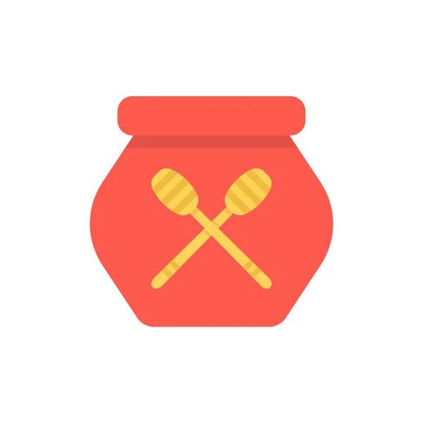 붉은 벌 꿀 냄비 간단한 아이콘 — 스톡 벡터