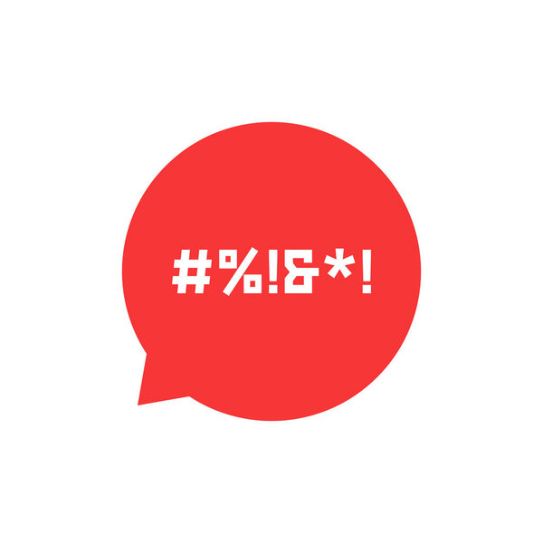 Красный пузырь речи с абстрактными ругательствами
