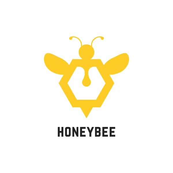 Abstrakta honey bee logga — Stock vektor