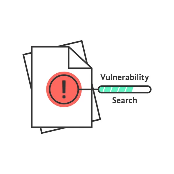 Vulnerability search thin line icon — Stock Vector