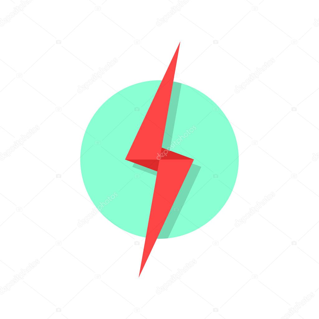 red lightning icon like flash logo