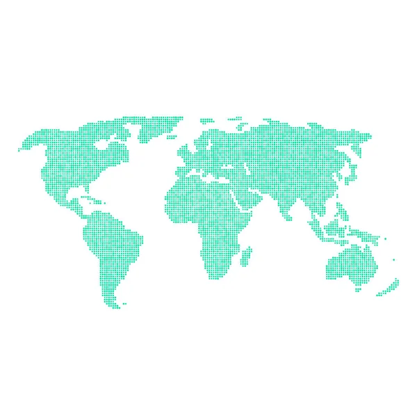 さまざまなポイントからの緑の世界地図 — ストックベクタ